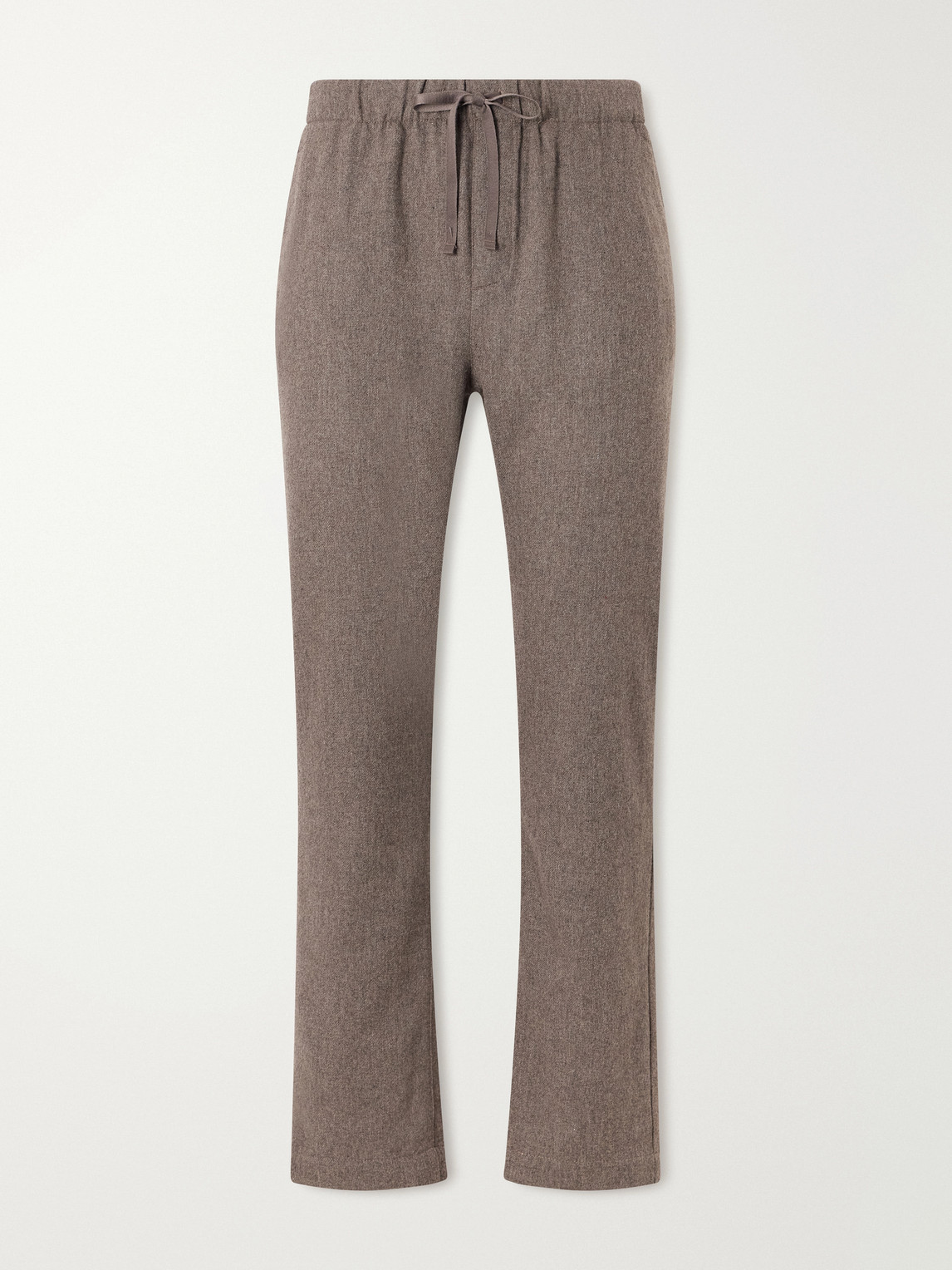 Hartford Joggy Straight-leg Wool Woven Trousers In Brown