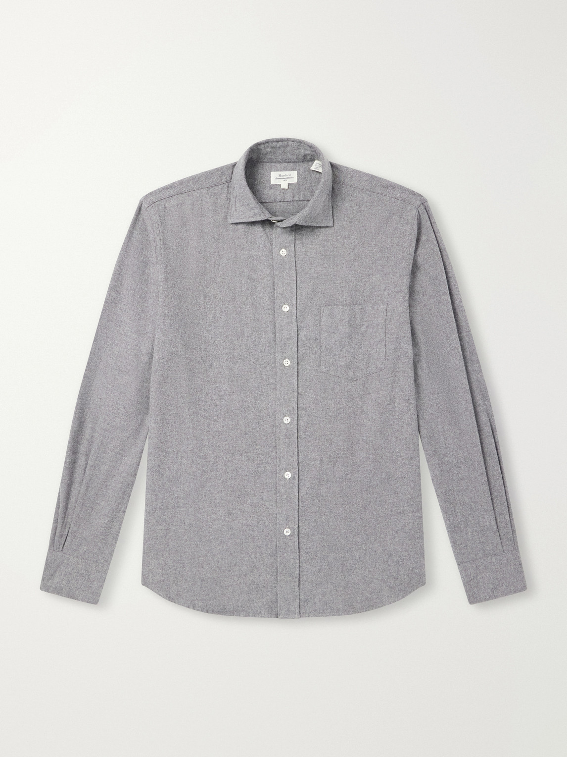 Hartford Paul Cotton-flannel Shirt In Gray