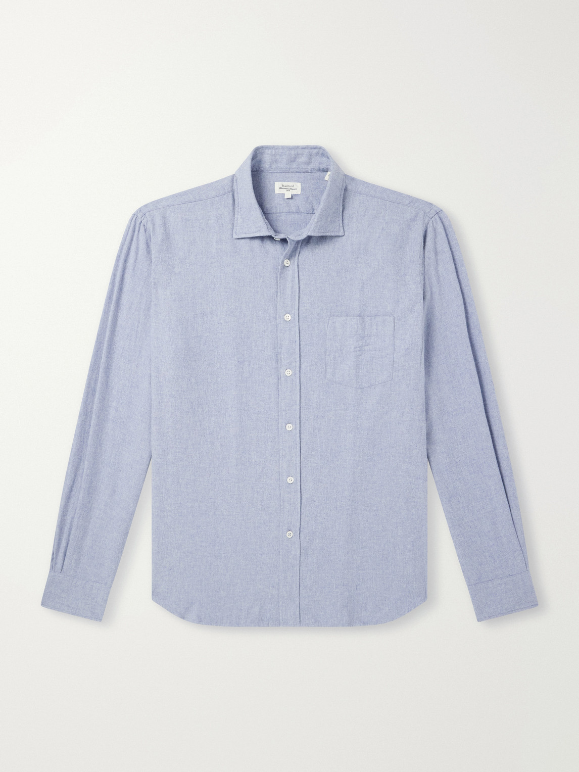Hartford Paul Cotton-flannel Shirt In Blue