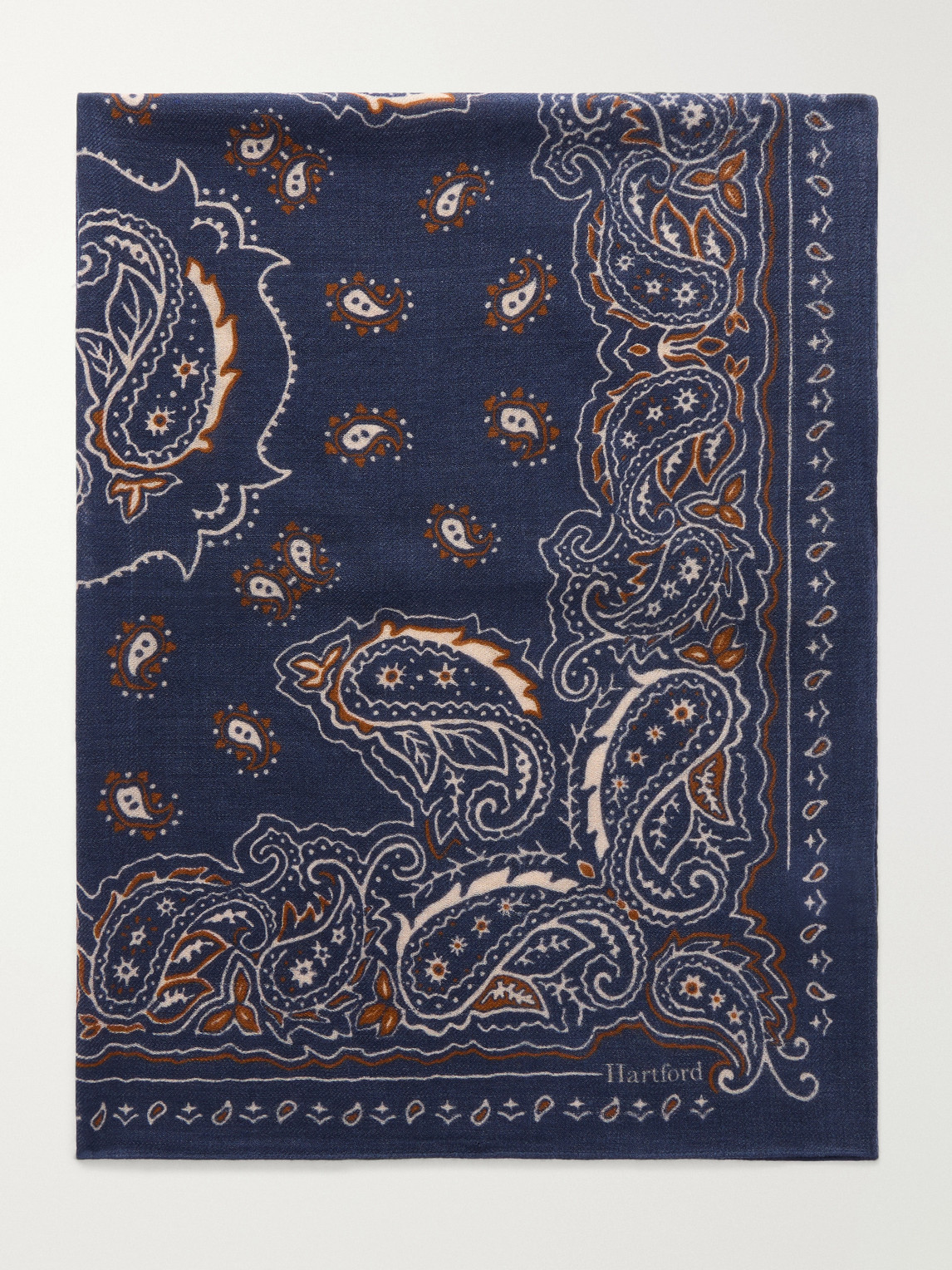 Hartford Printed Wool Scarf In Blue
