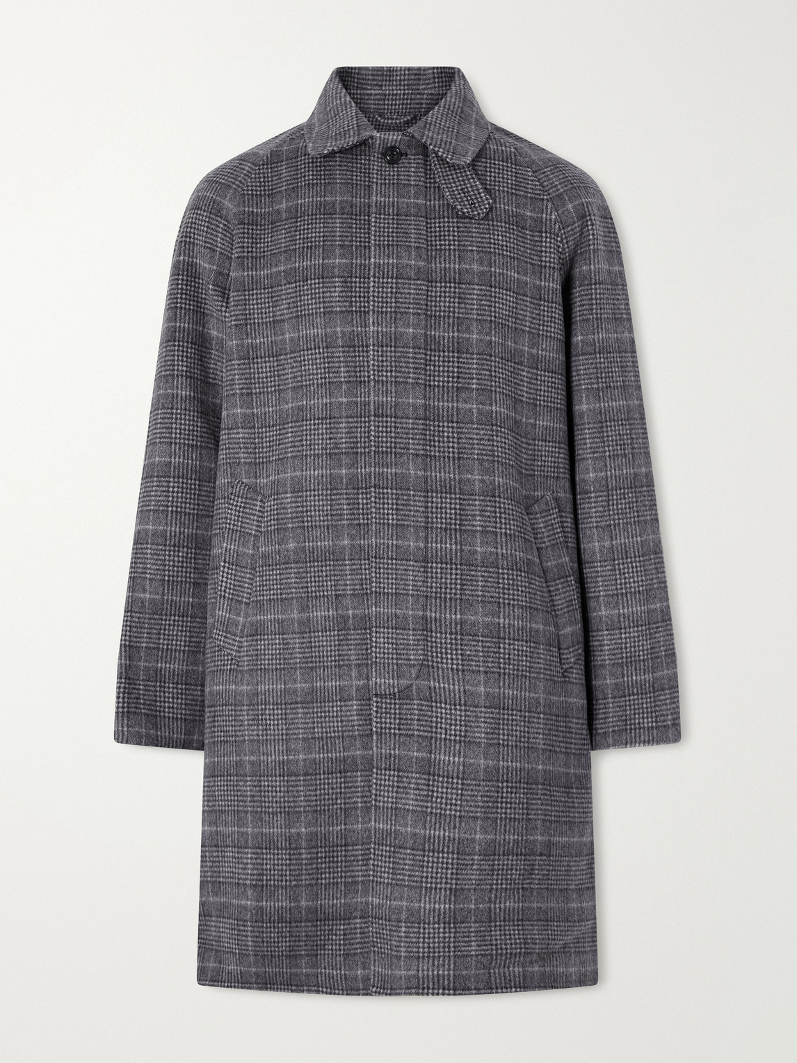 Hartford Graig Wool-blend Checked Coat In Gray