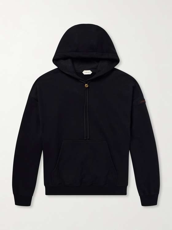 Versace Medusa-Embellished Cotton-Fleece Hoodie