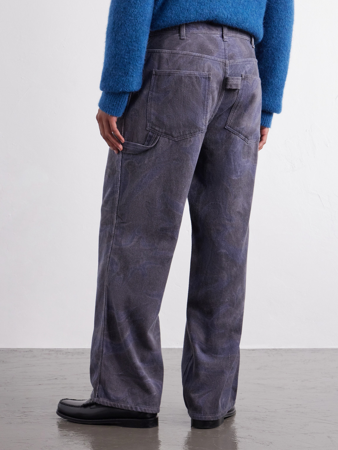 Painter Wide-Leg Sumi Nagashi Cotton-Sashiko Trousers