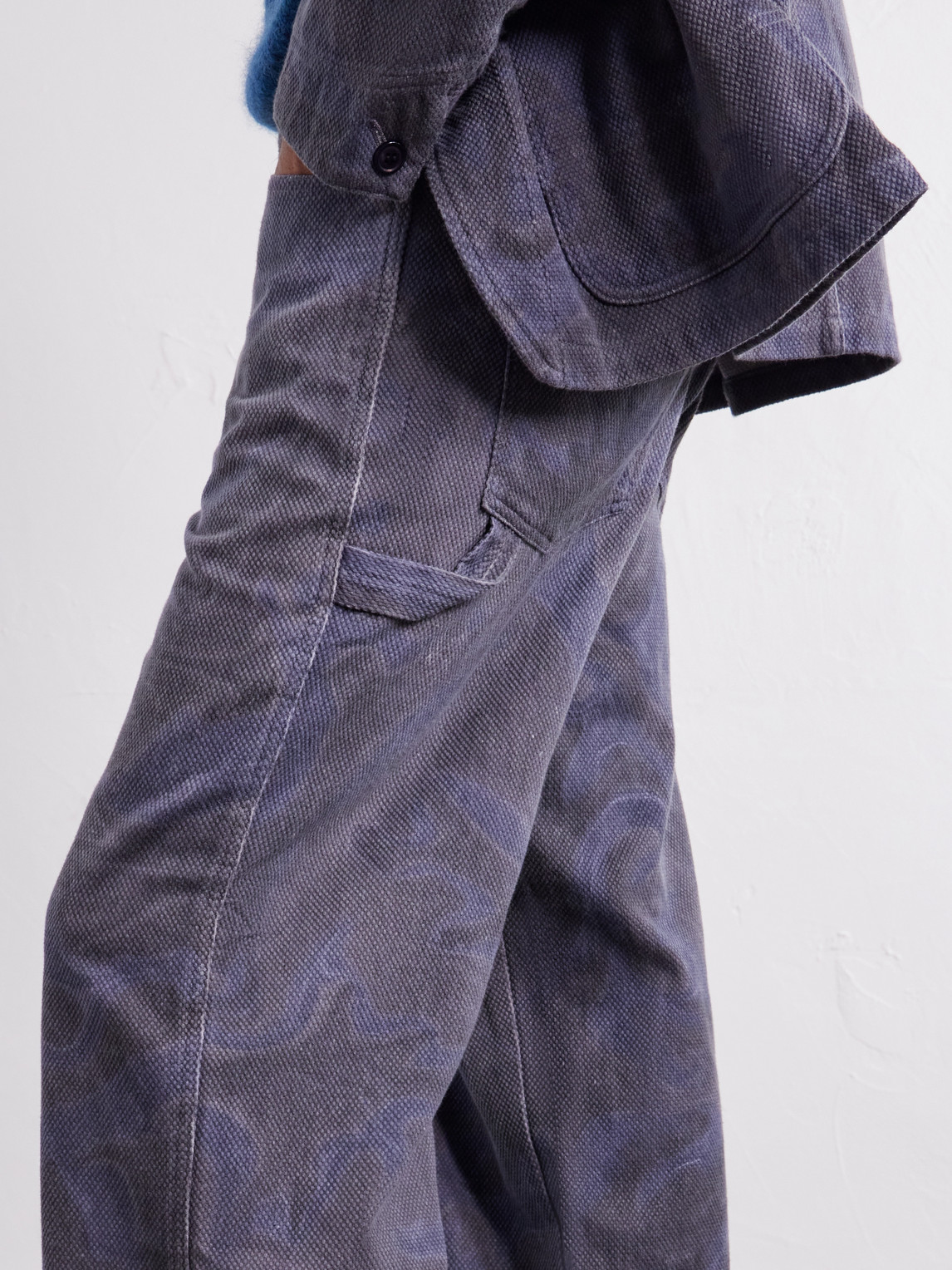 Painter Wide-Leg Sumi Nagashi Cotton-Sashiko Trousers