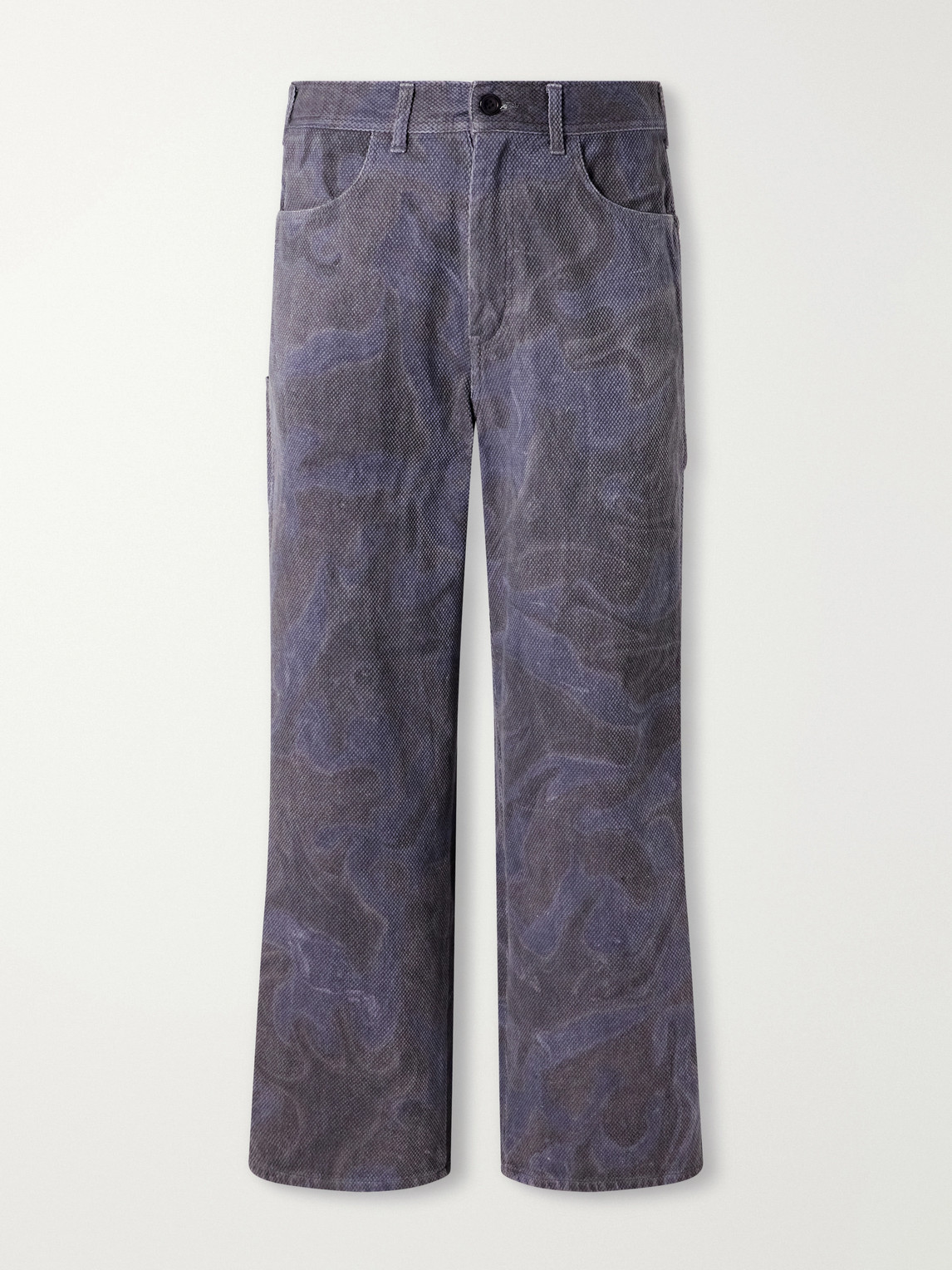 Painter Wide-Leg Sumi Nagashi Cotton-Sashiko Trousers