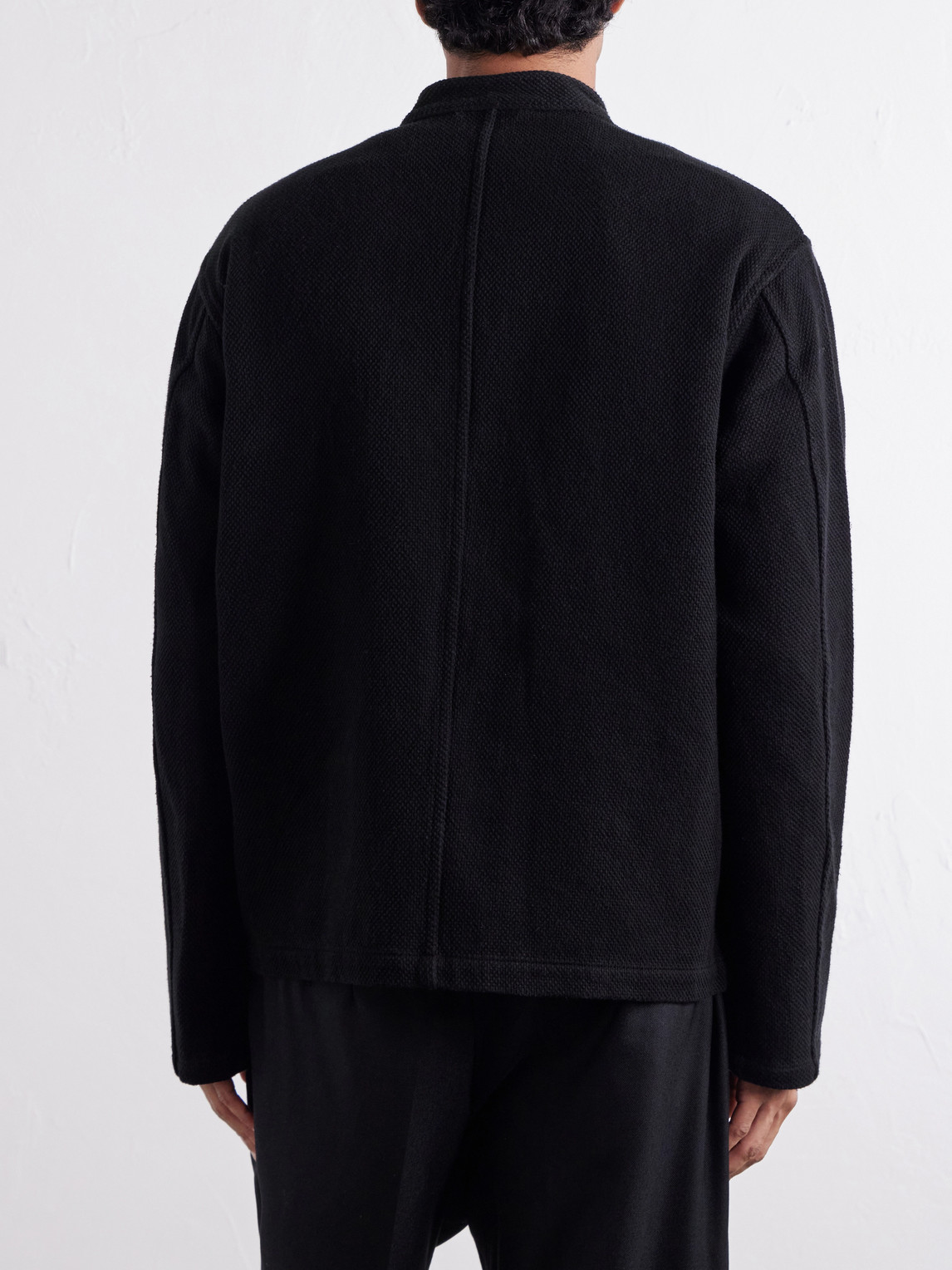 Mandarin-Collar Cotton-Sashiko Jacket