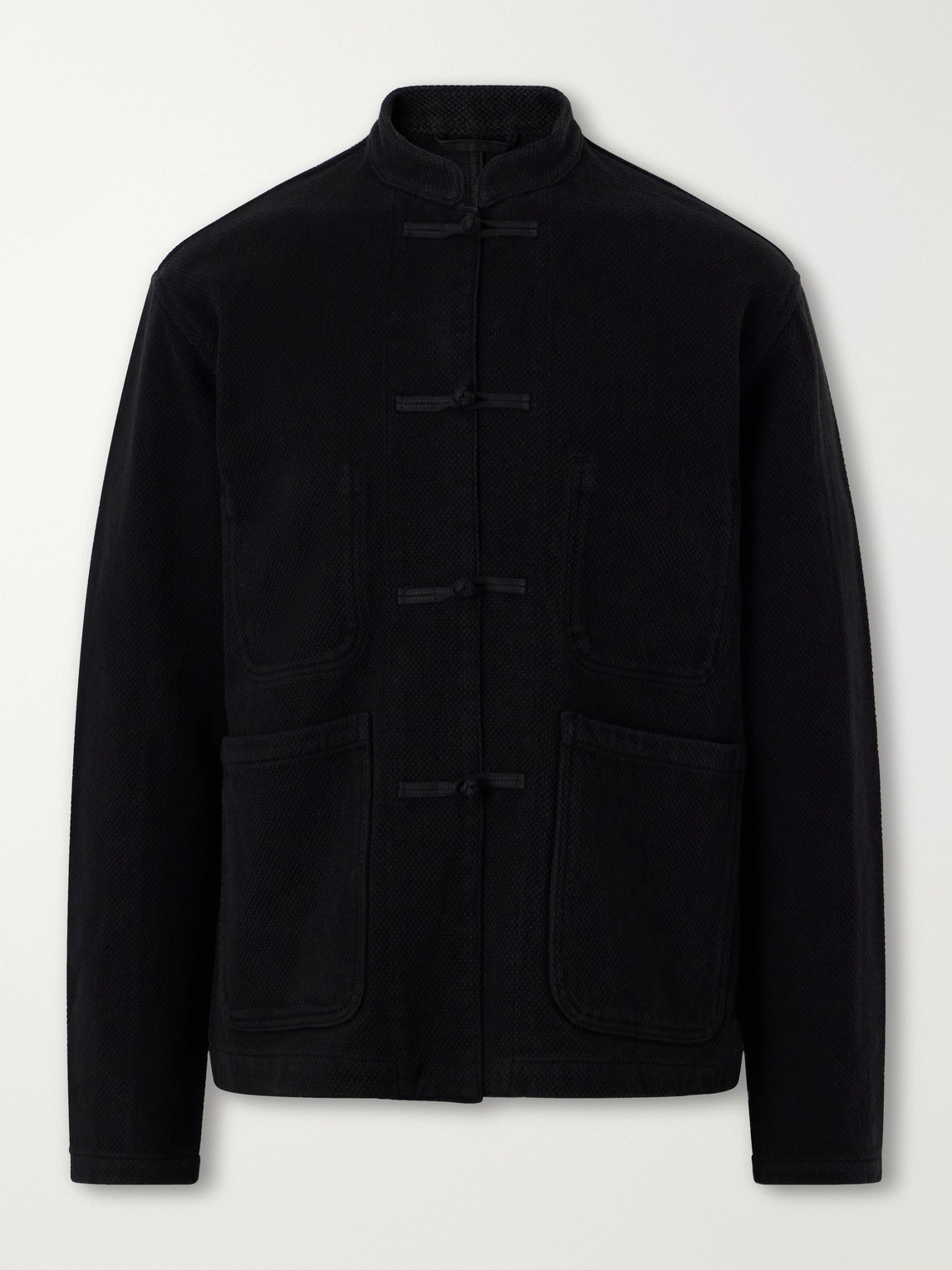 Mandarin-Collar Cotton-Sashiko Jacket