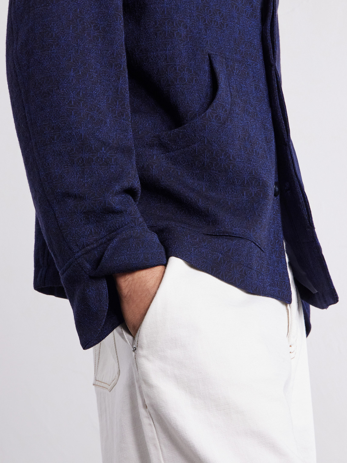 Jacquard-Knit Wool-Blend Bomber Jacket