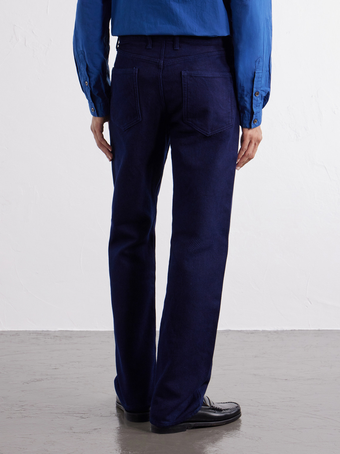 Sashiko Cotton Straight-Leg Jeans