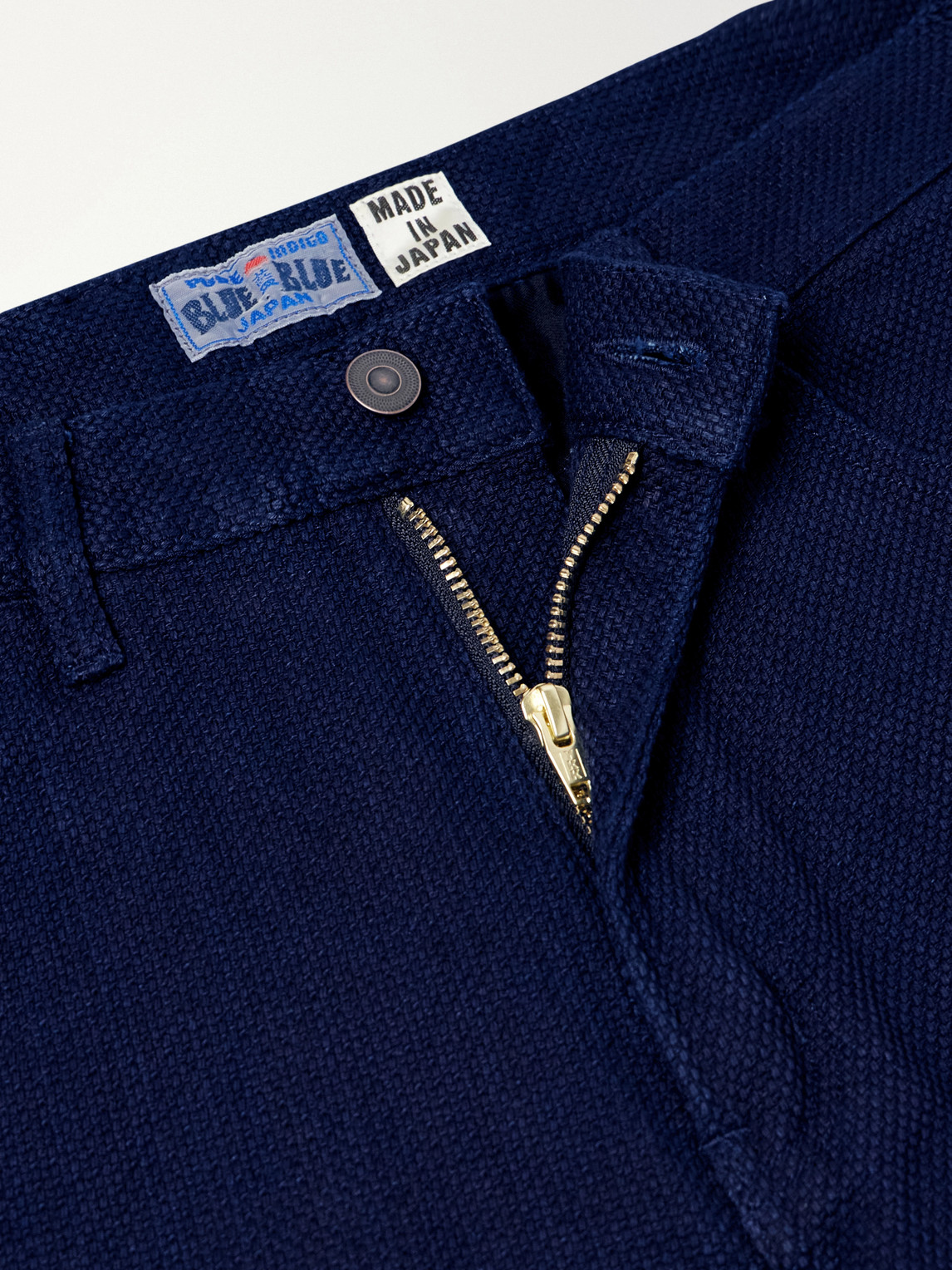 Sashiko Cotton Straight-Leg Jeans