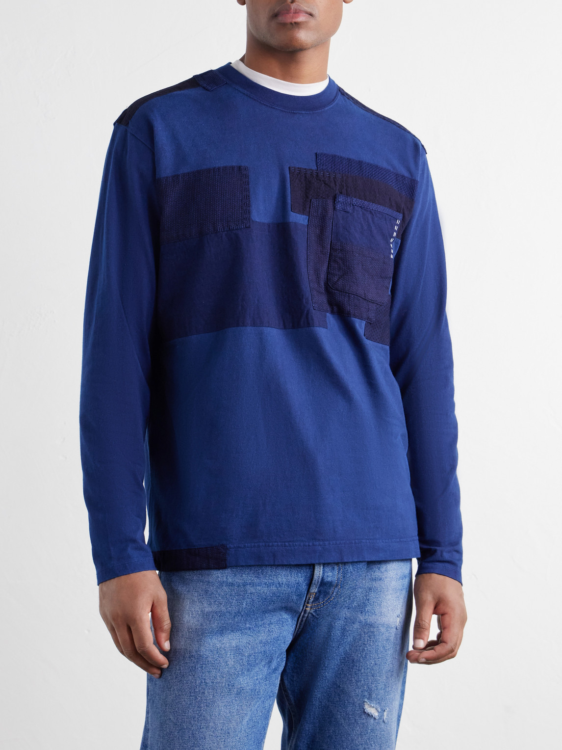 Nenrin Patchwork Cotton-Jersey T-Shirt