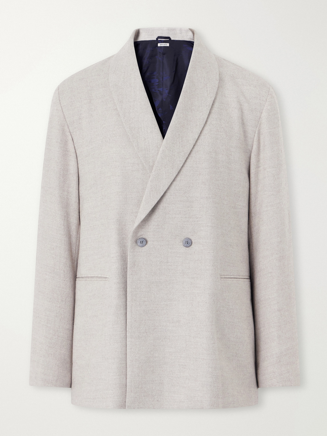 Shawl-Collar Wool, Cotton And Yak-Blend Twill Suit Jacket