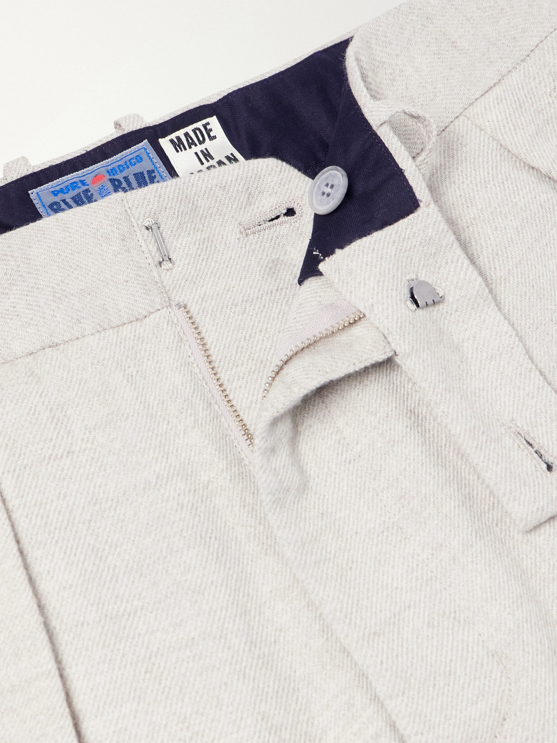 Straight-Leg Pleated Wool, Cotton And Yak-Blend Twill Trousers