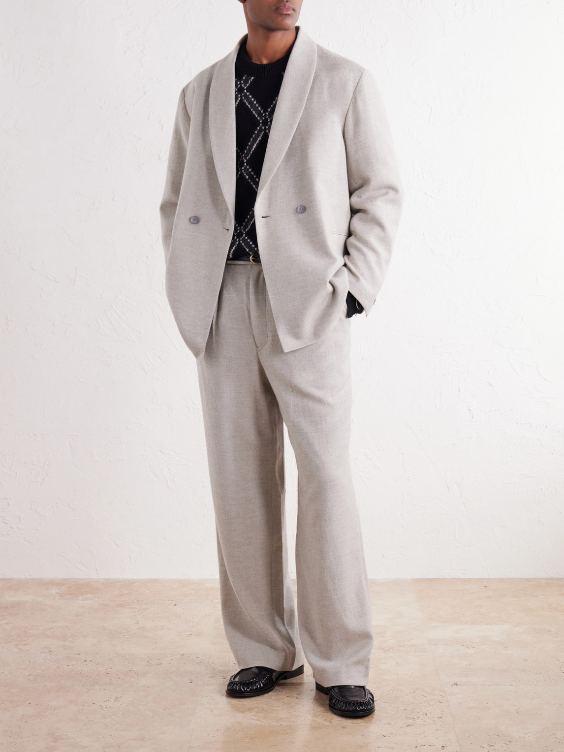 Straight-Leg Pleated Wool, Cotton And Yak-Blend Twill Trousers