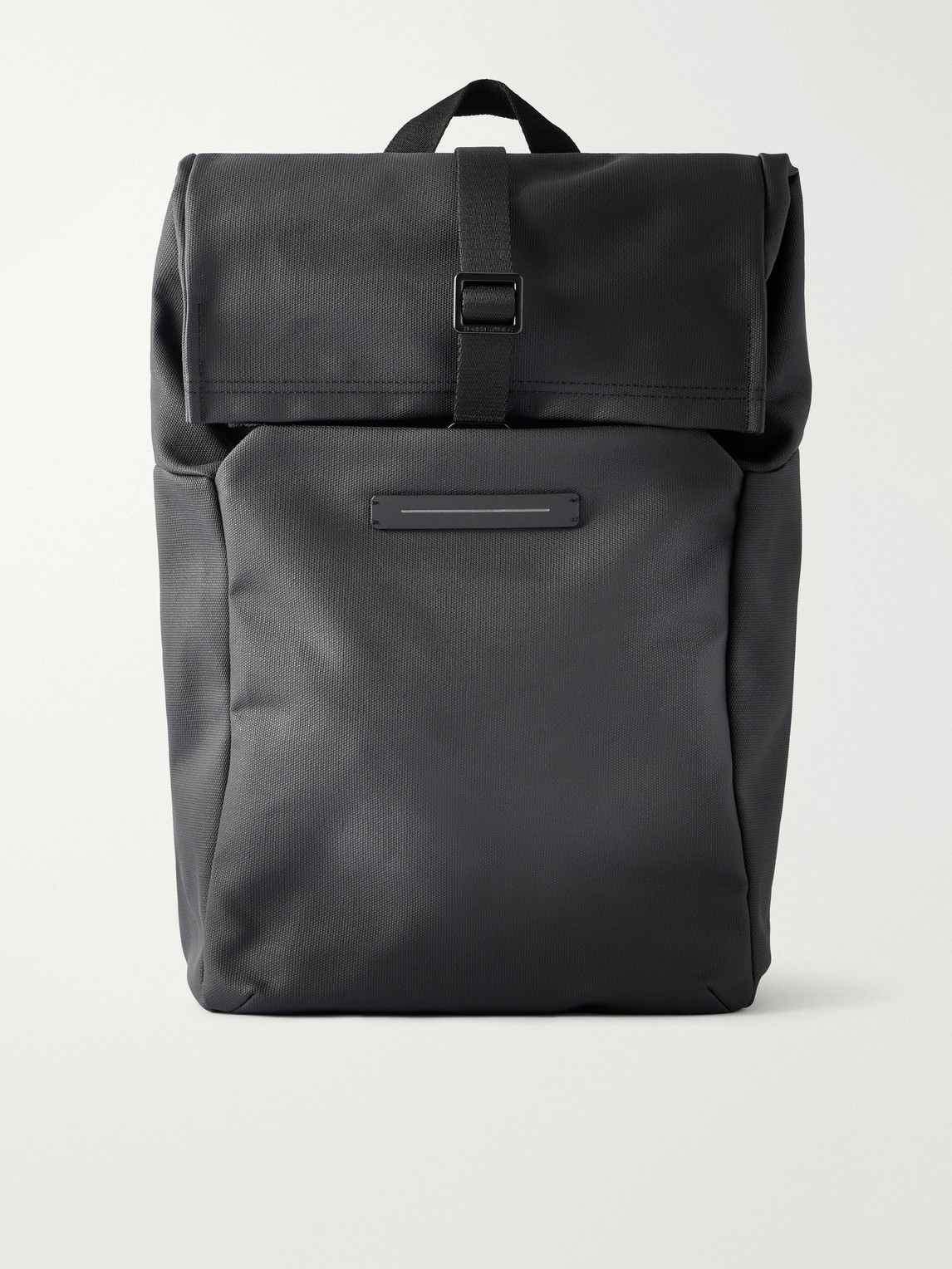 Horizn Studios Sofo Rolltop X Waxed Cotton-canvas Backpack In Black