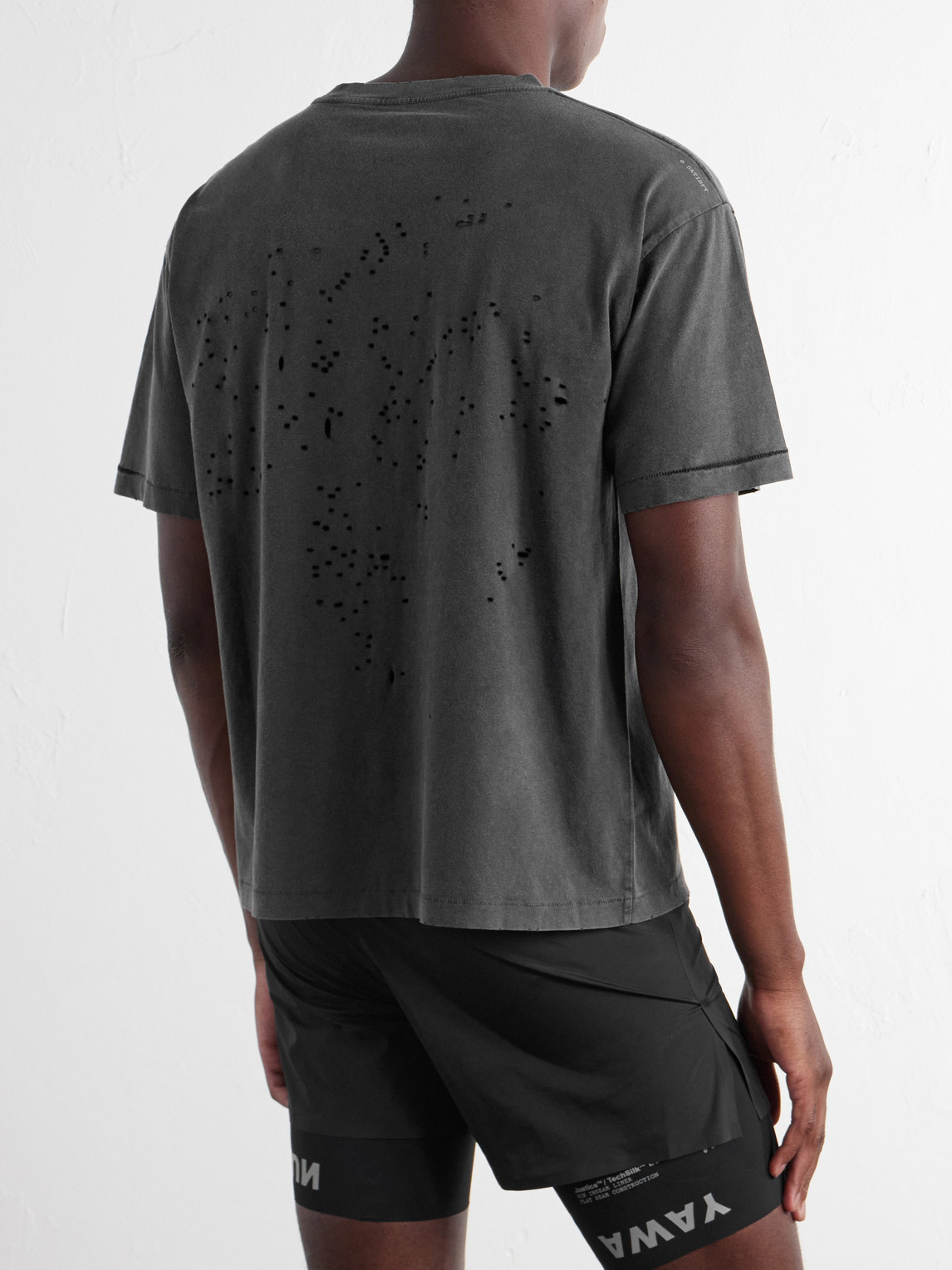 Logo-Print Distressed Mothtech™ Cotton-Jersey T-Shirt