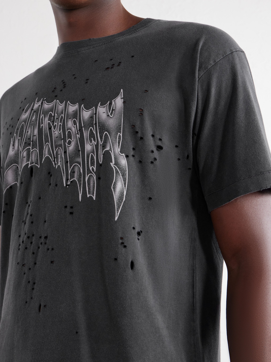 Logo-Print Distressed Mothtech™ Cotton-Jersey T-Shirt