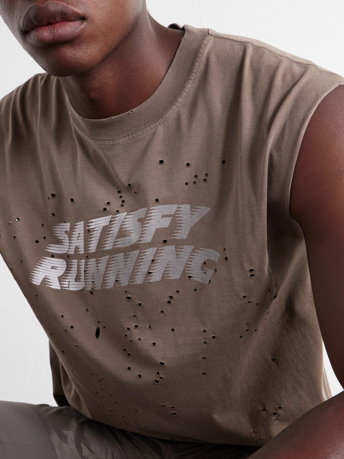 Distressed Logo-Print Mothtech™ Organic Cotton-Jersey Tank Top