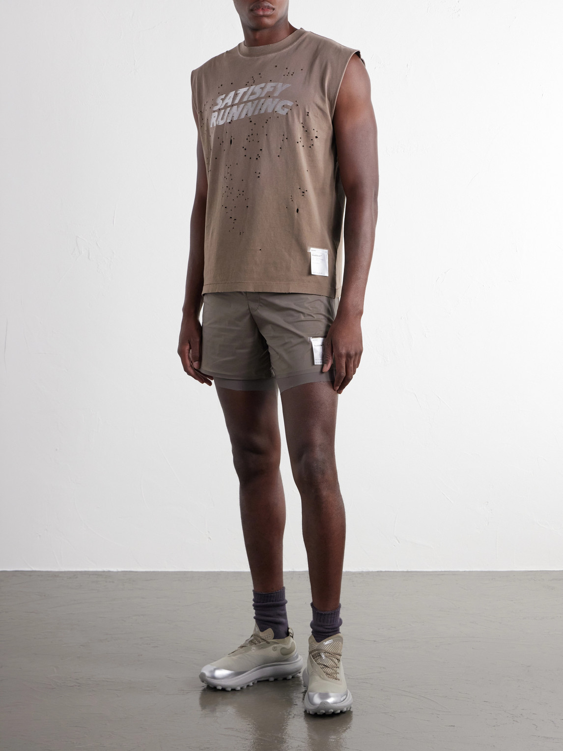 Distressed Logo-Print Mothtech™ Organic Cotton-Jersey Tank Top