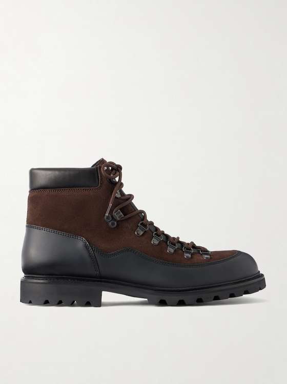 Morjas Leather-Trimmed Suede Hiking Boots