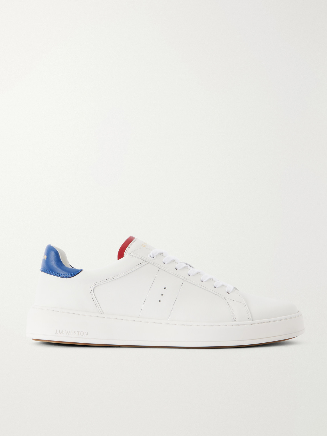 Jm Weston On Time Leather Slip-on Sneakers In White