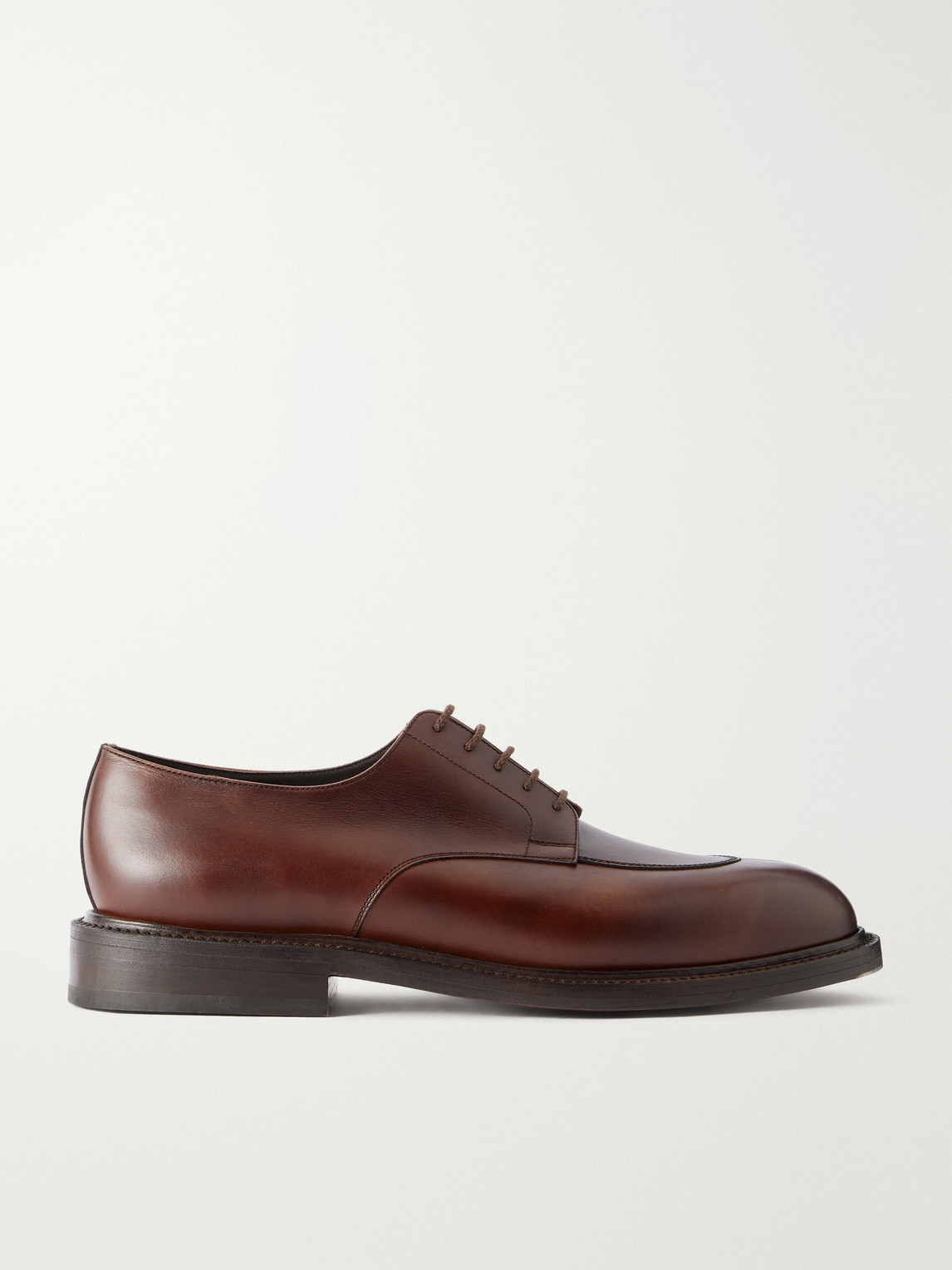 Jm Weston Half Hunt Leather Derby Shoes In Brown
