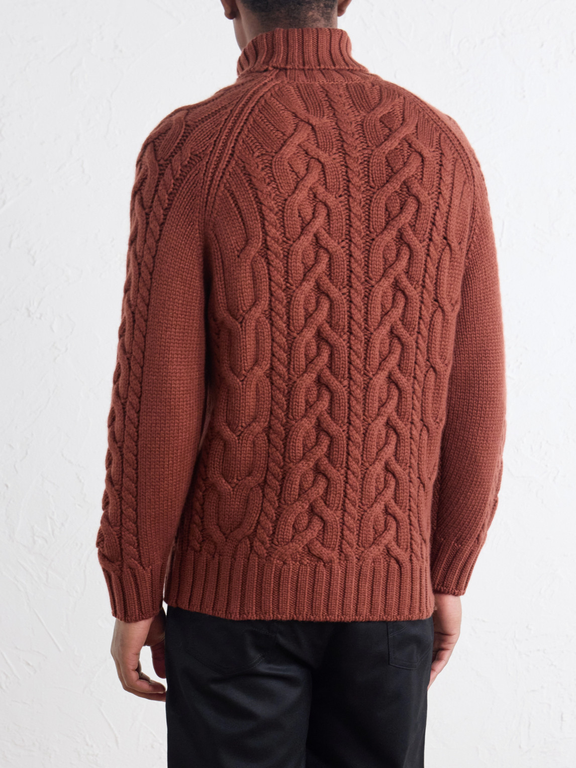 Cable-Knit Cashmere Rollneck Sweater