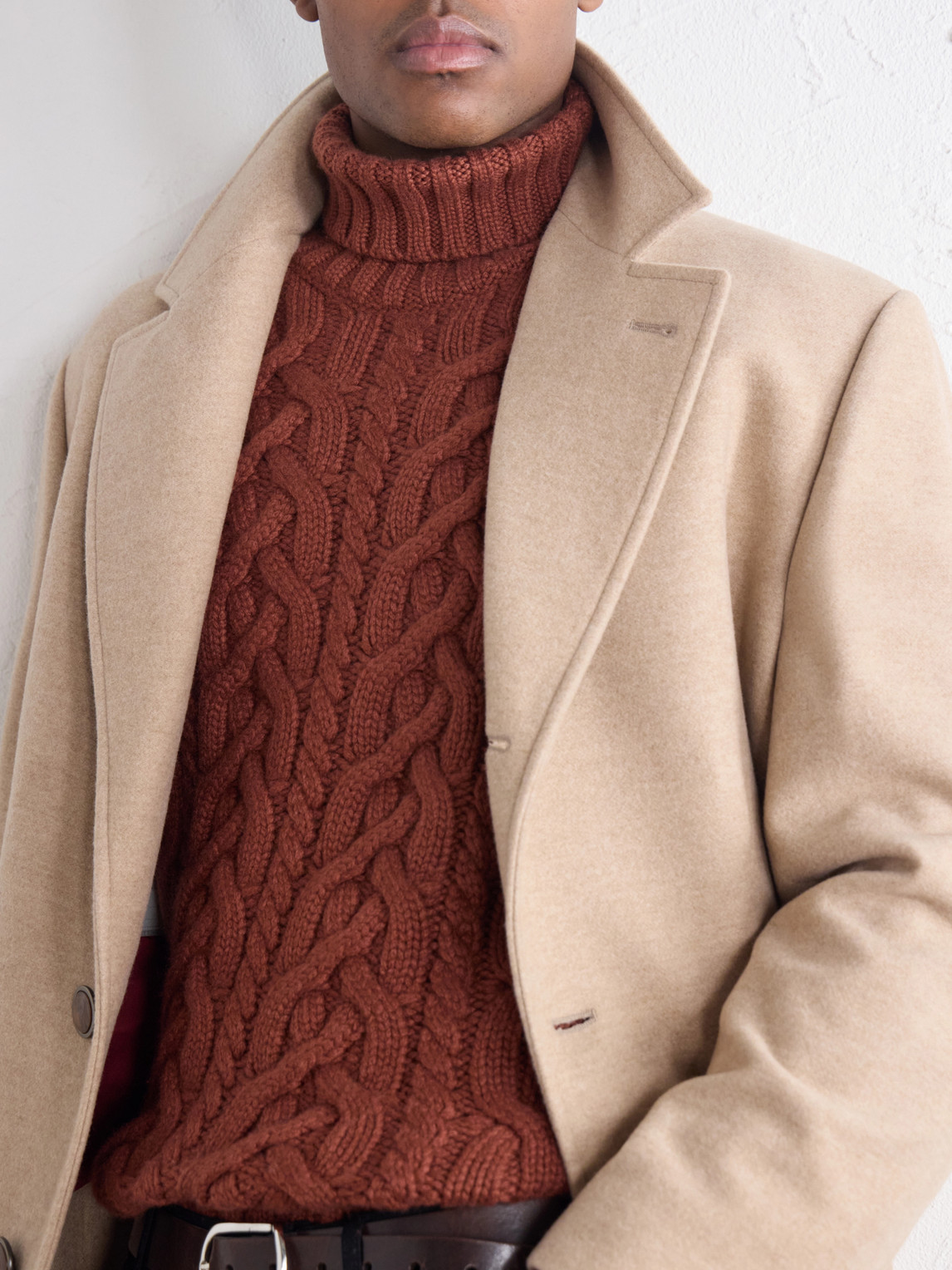Cable-Knit Cashmere Rollneck Sweater