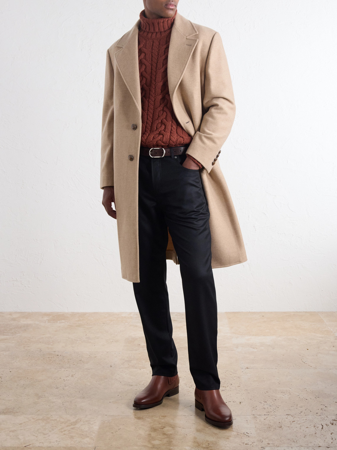 Cable-Knit Cashmere Rollneck Sweater