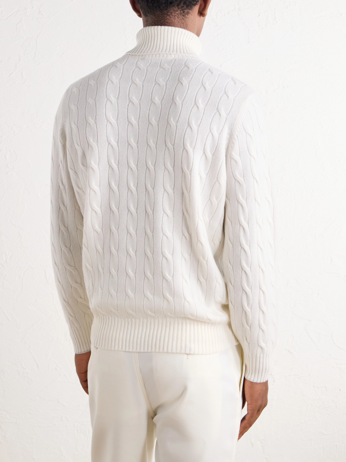 Cable-Knit Cashmere Rollneck Sweater