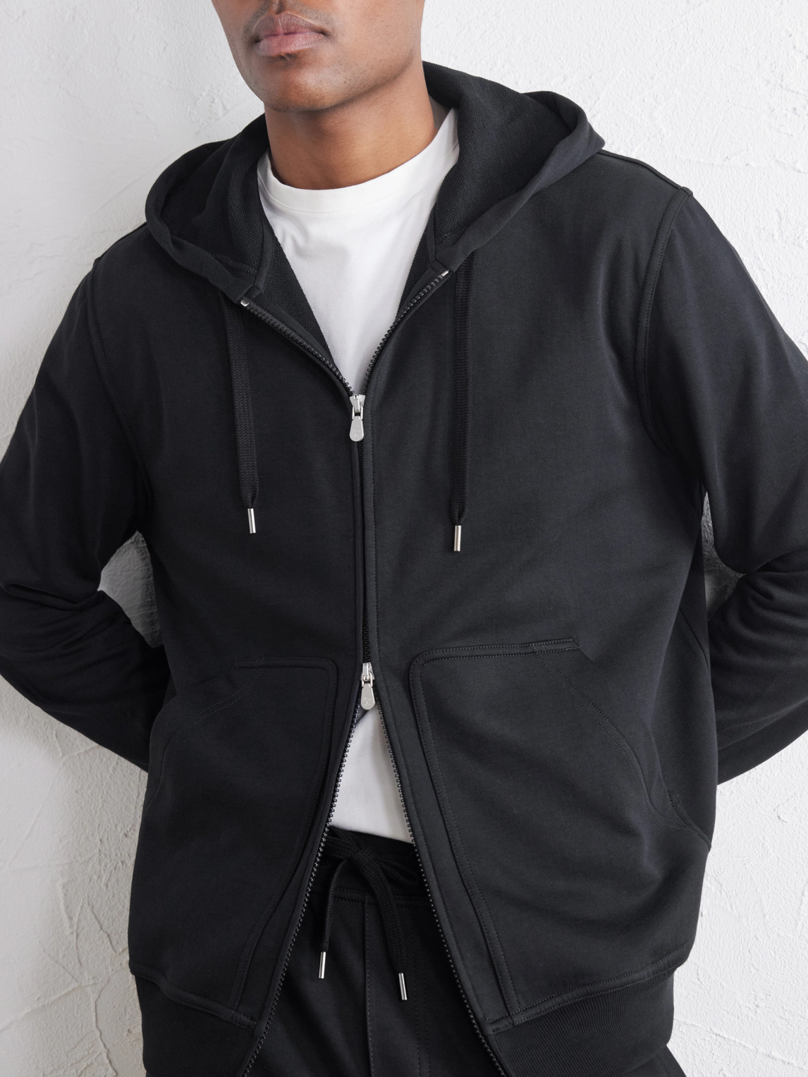 Cotton-Blend Jersey Zip-Up Hoodie