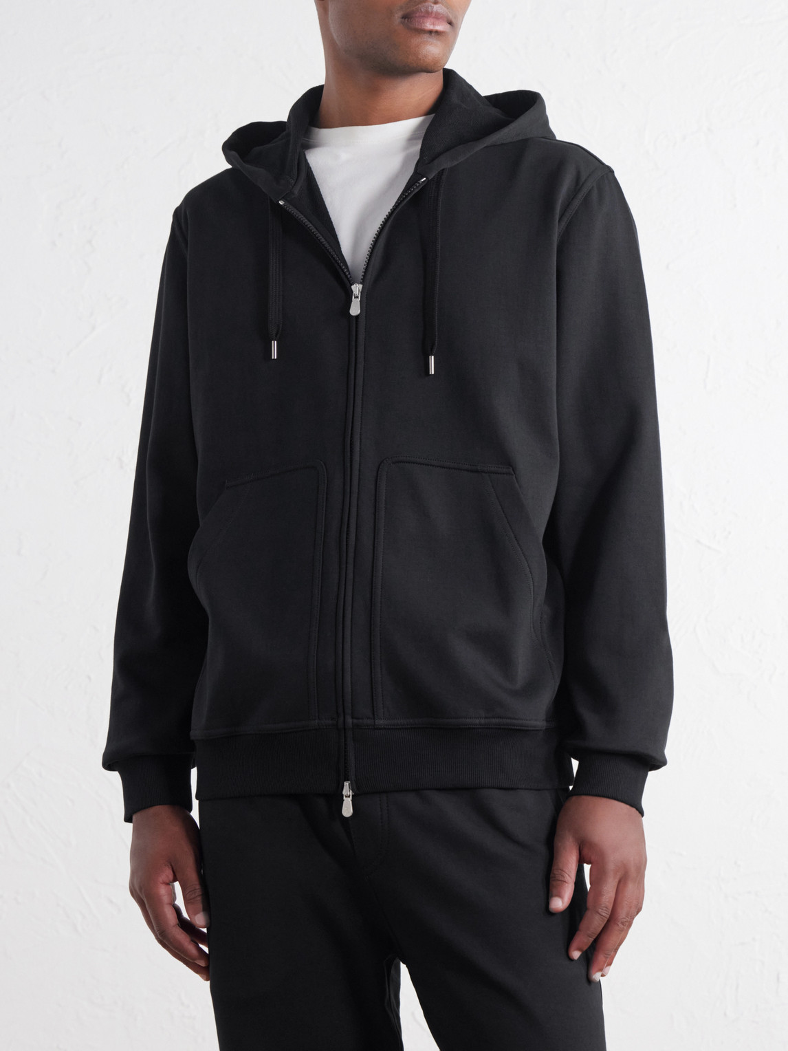 Cotton-Blend Jersey Zip-Up Hoodie