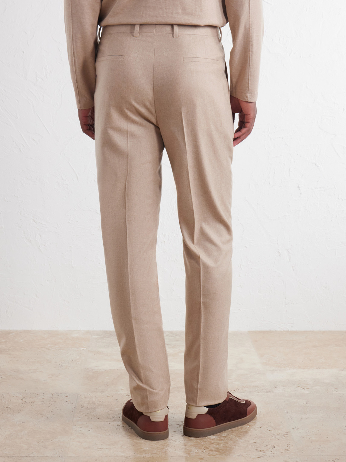 Tapered Pleated Virgin Wool, Cashmere And Silk-Blend Flannel Trousers