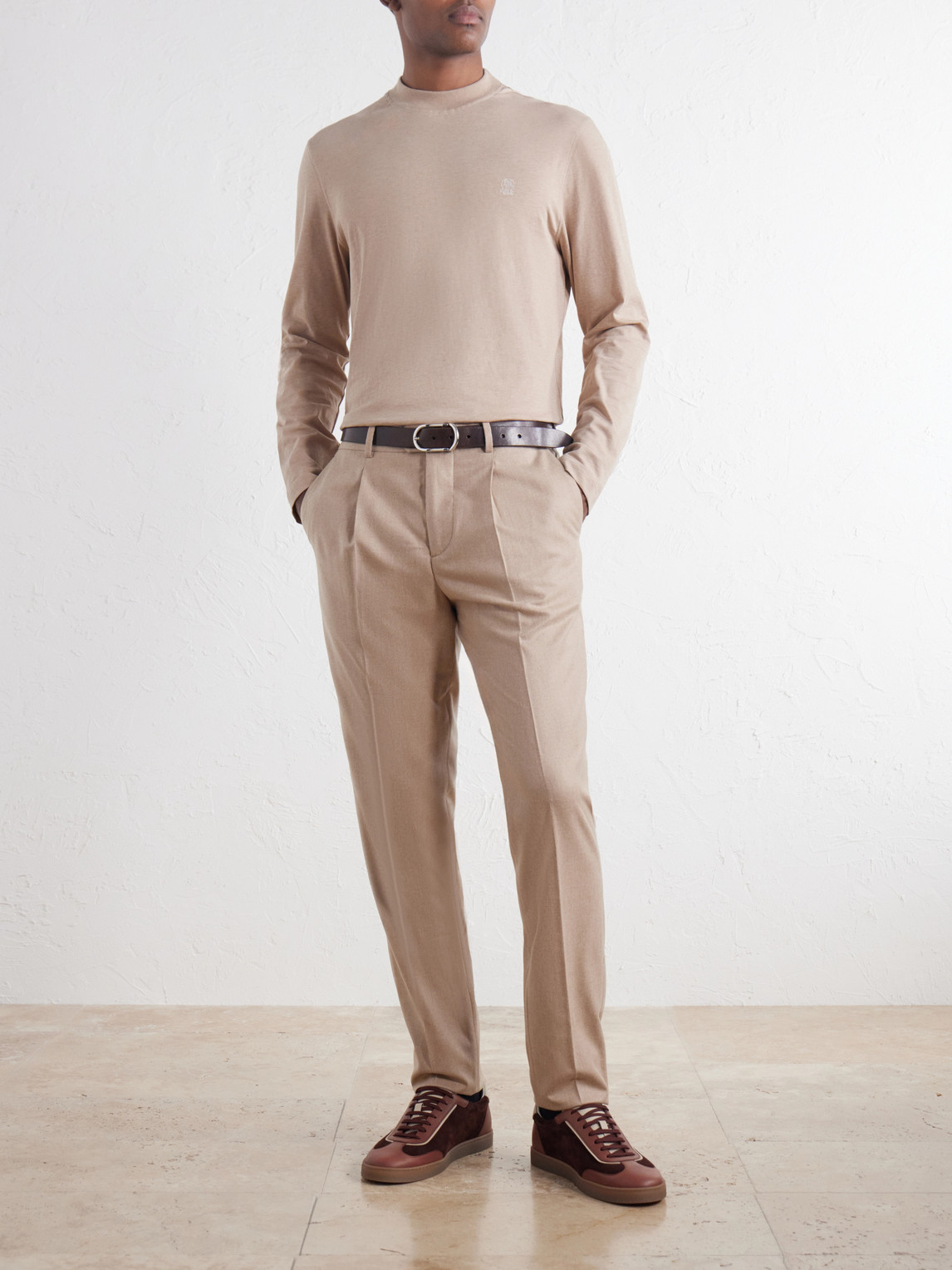 Tapered Pleated Virgin Wool, Cashmere And Silk-Blend Flannel Trousers