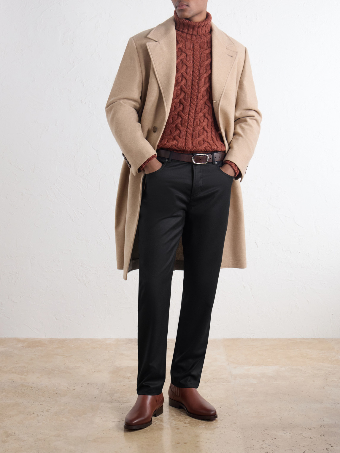 Fit Logo-Embroidered Virgin Wool Jeans Slim