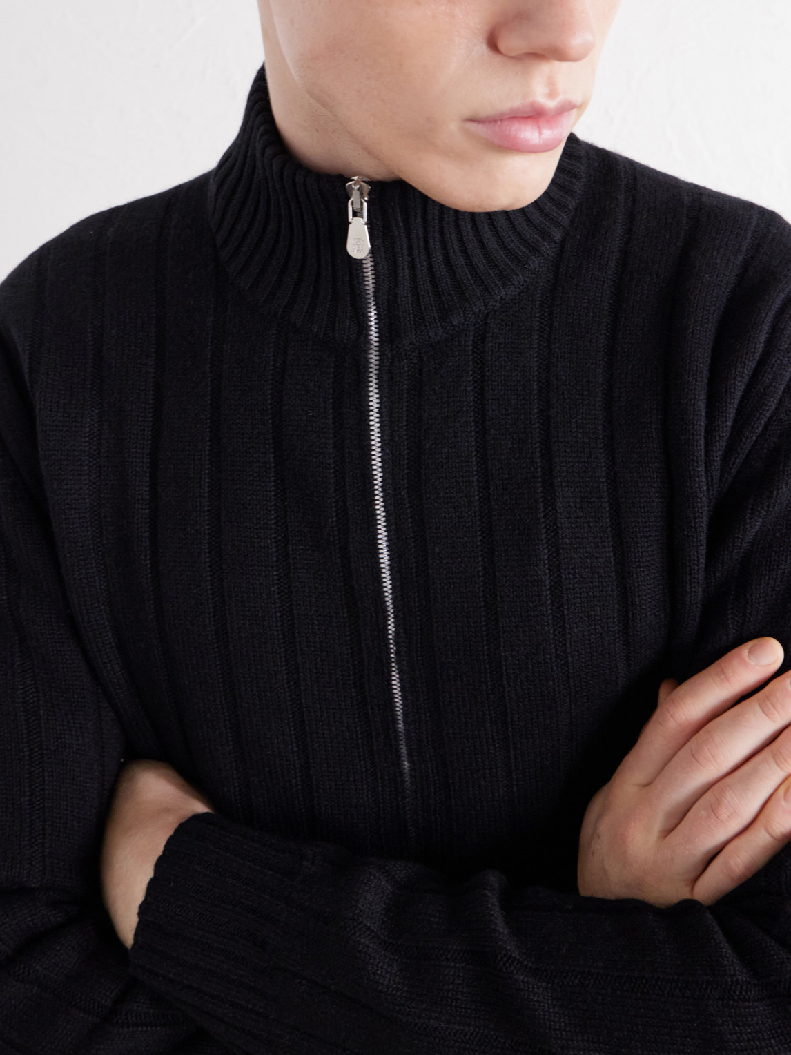 Cashmere Zip-Up Sweater