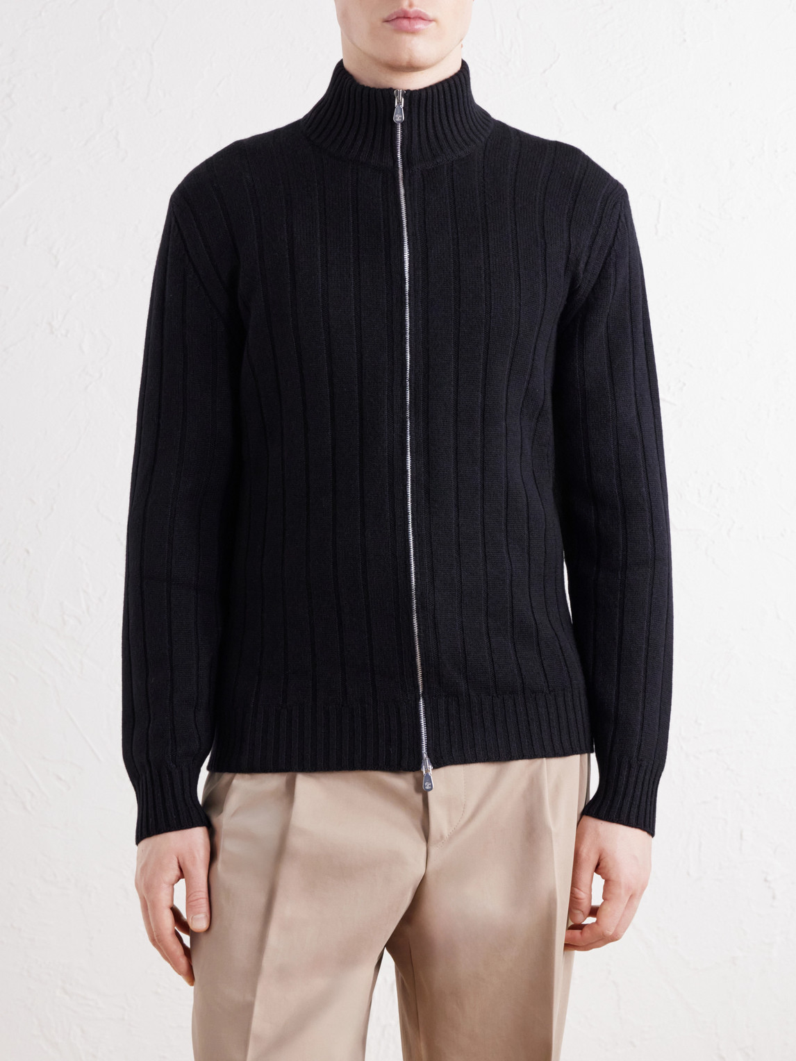 Cashmere Zip-Up Sweater