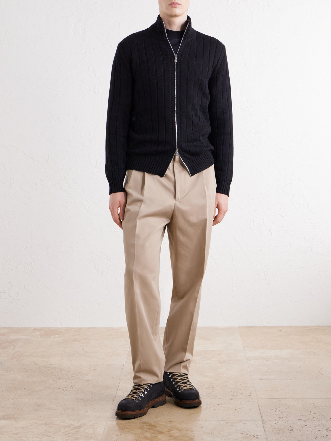 Cashmere Zip-Up Sweater