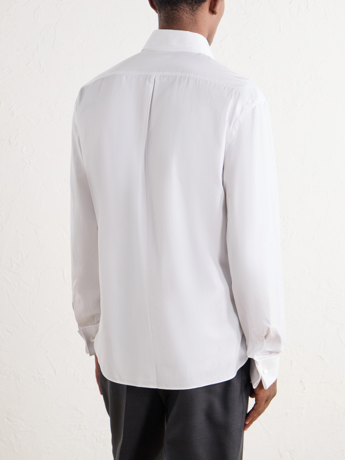 Cutaway-Collar Cotton-Poplin Shirt