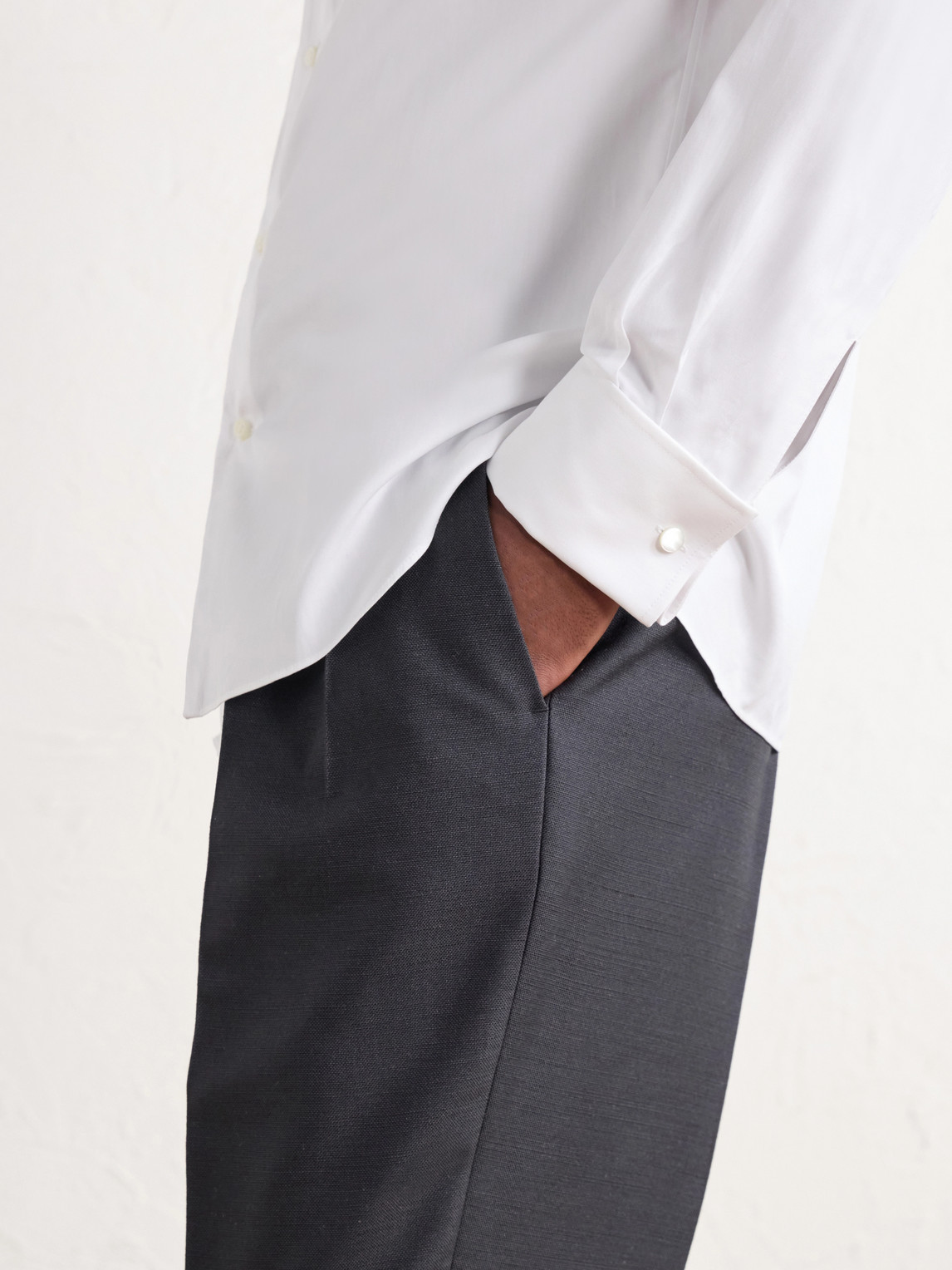 Cutaway-Collar Cotton-Poplin Shirt