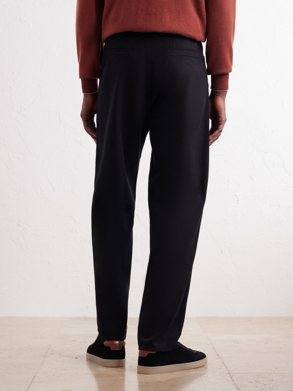Straight-Leg Cotton-Twill Trousers