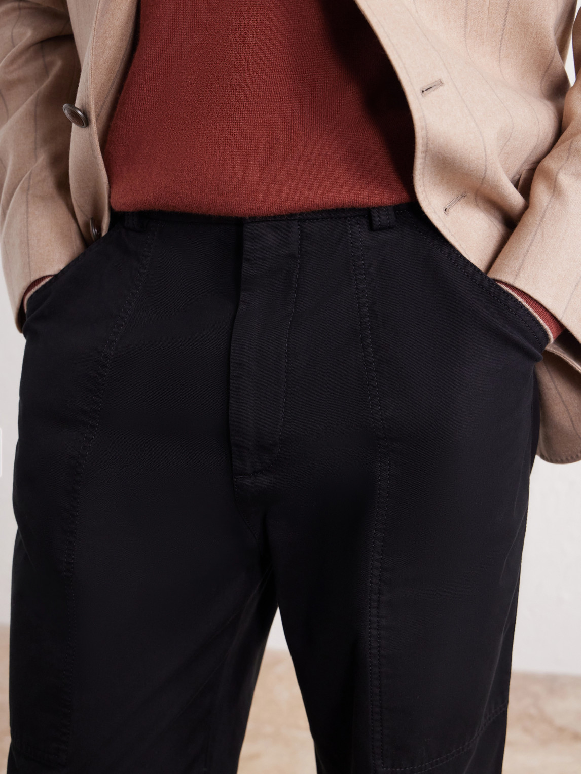 Straight-Leg Cotton-Twill Trousers