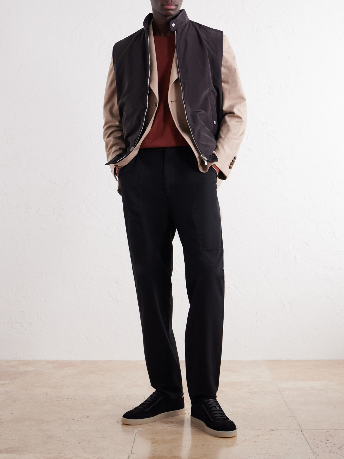 Straight-Leg Cotton-Twill Trousers