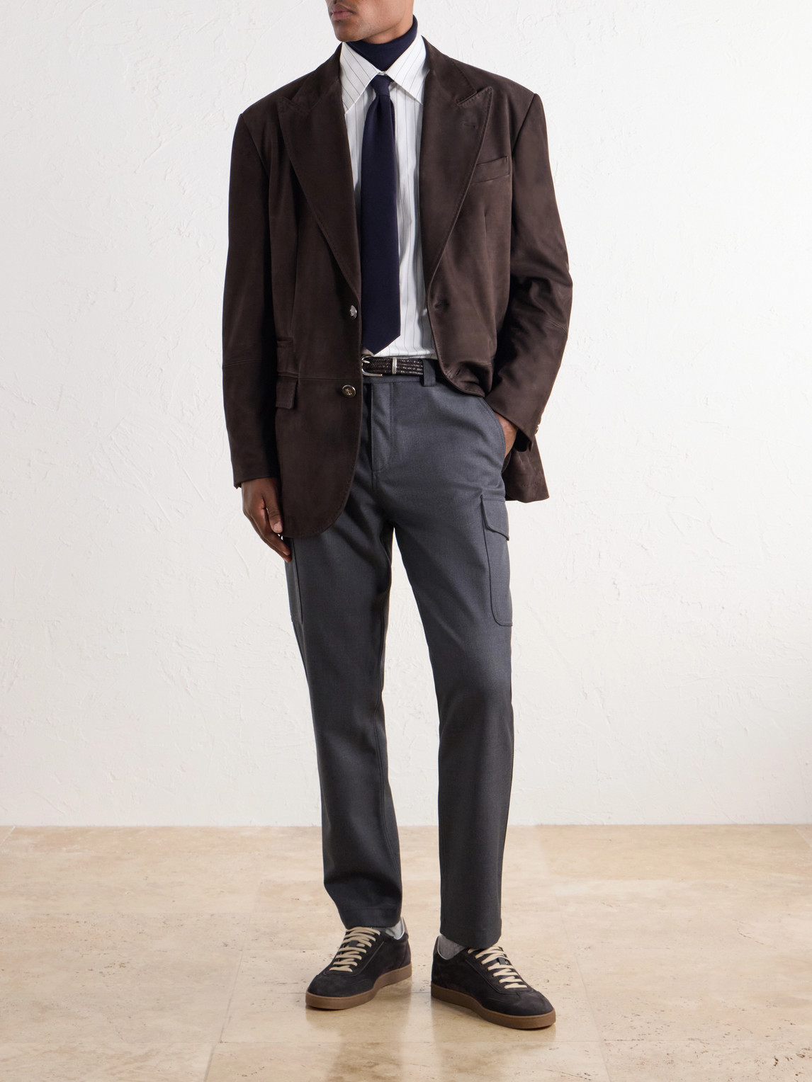 Paneled Pintucked Blazer