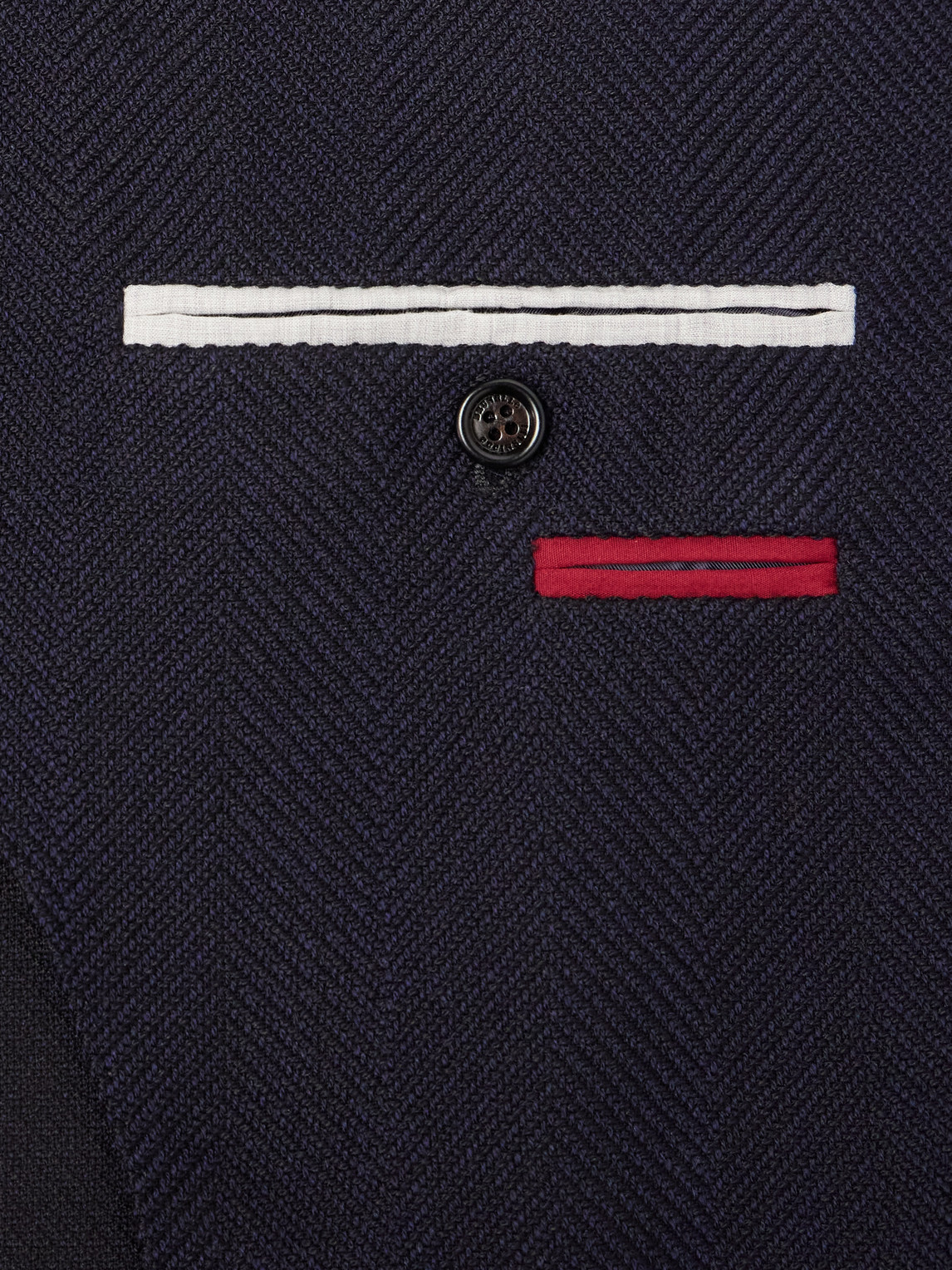 Double-Breasted Wool And Cotton-Blend Herringbone Suit Jacket