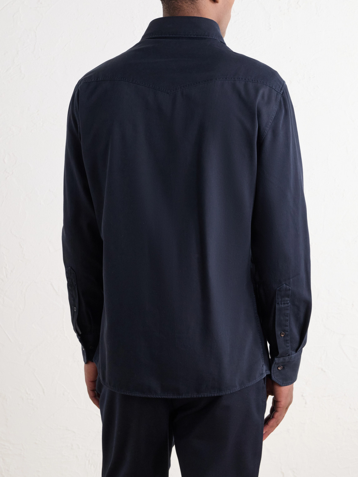 Cotton-Canvas Western Shirt