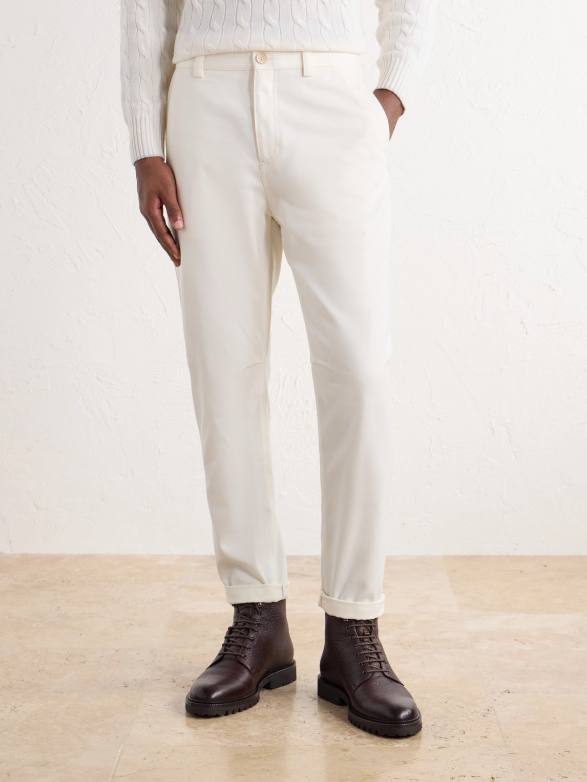 Tapered Cotton And Wool-Blend Twill Chinos