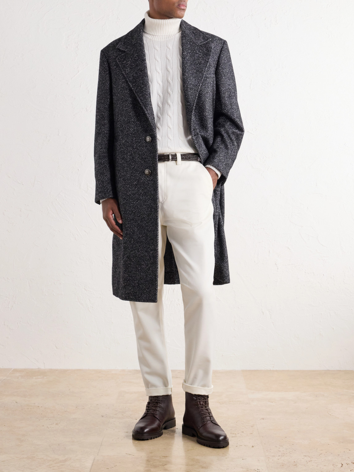 Tapered Cotton And Wool-Blend Twill Chinos