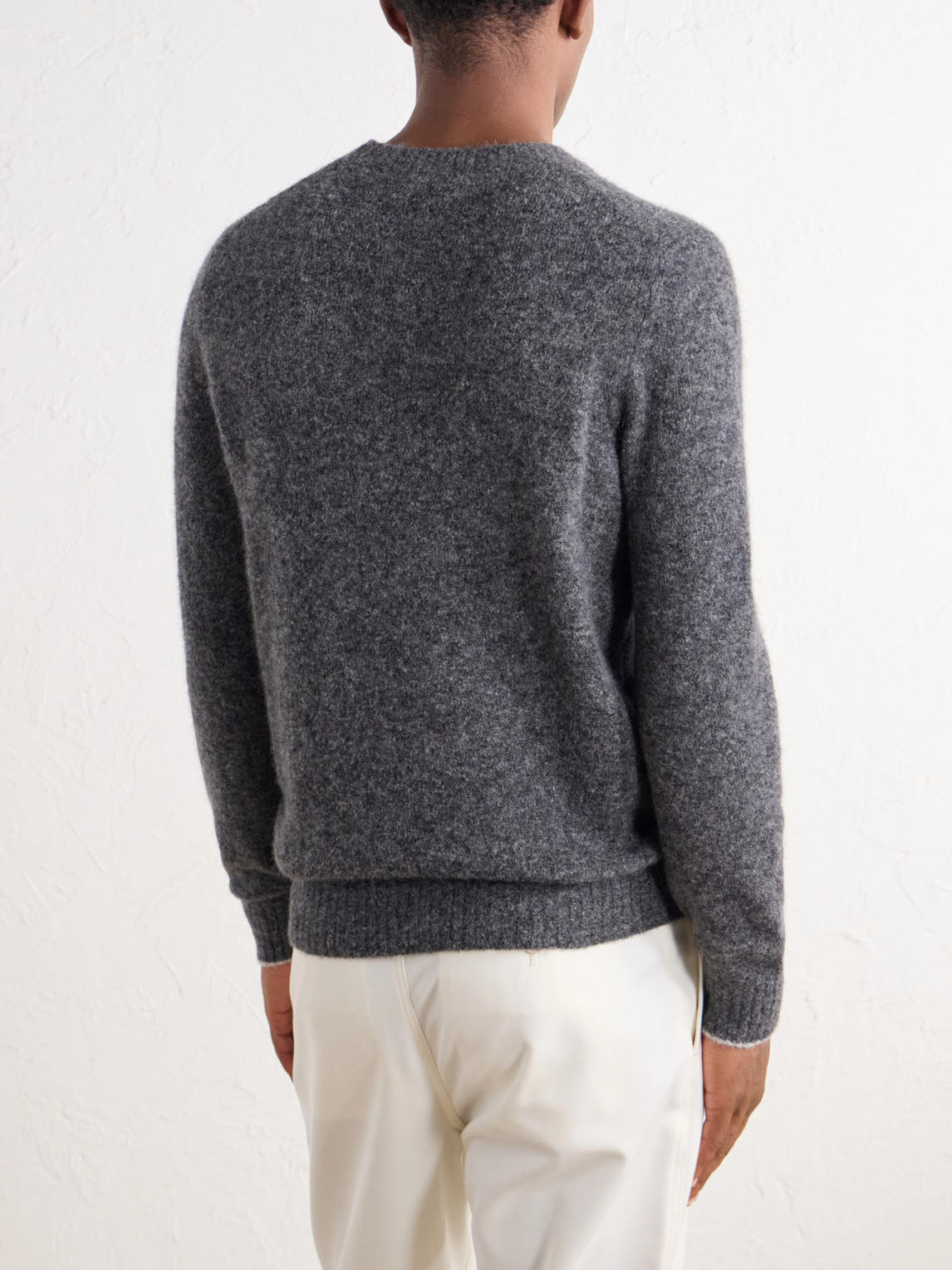 Mélange Brushed Cashmere Sweater