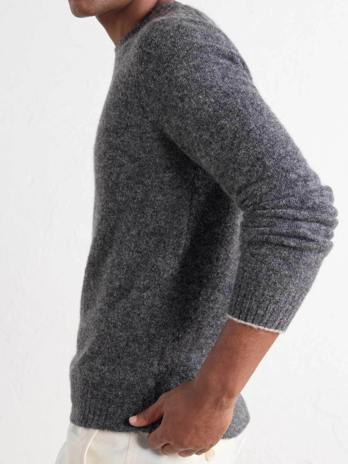 Mélange Brushed Cashmere Sweater